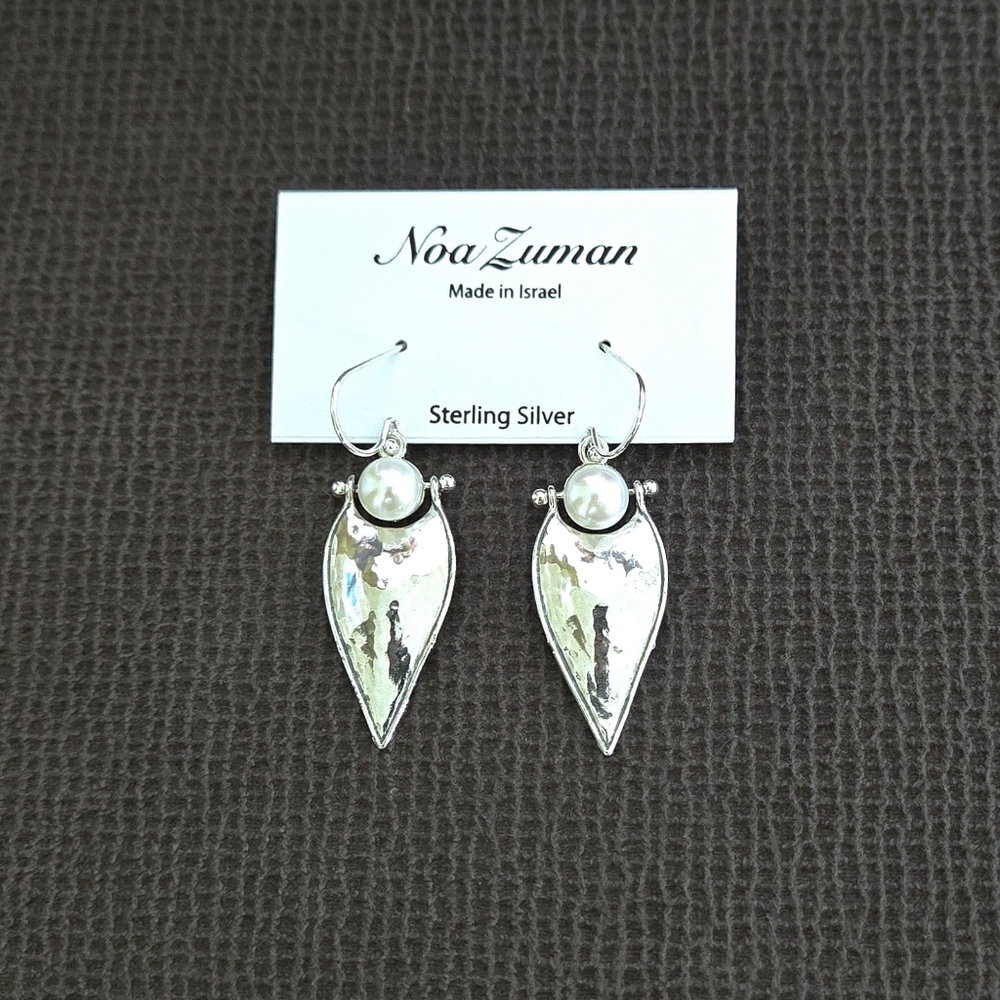 Noa Zuman Inverted Teardrop💧 With Freshwater Pearl Earrings